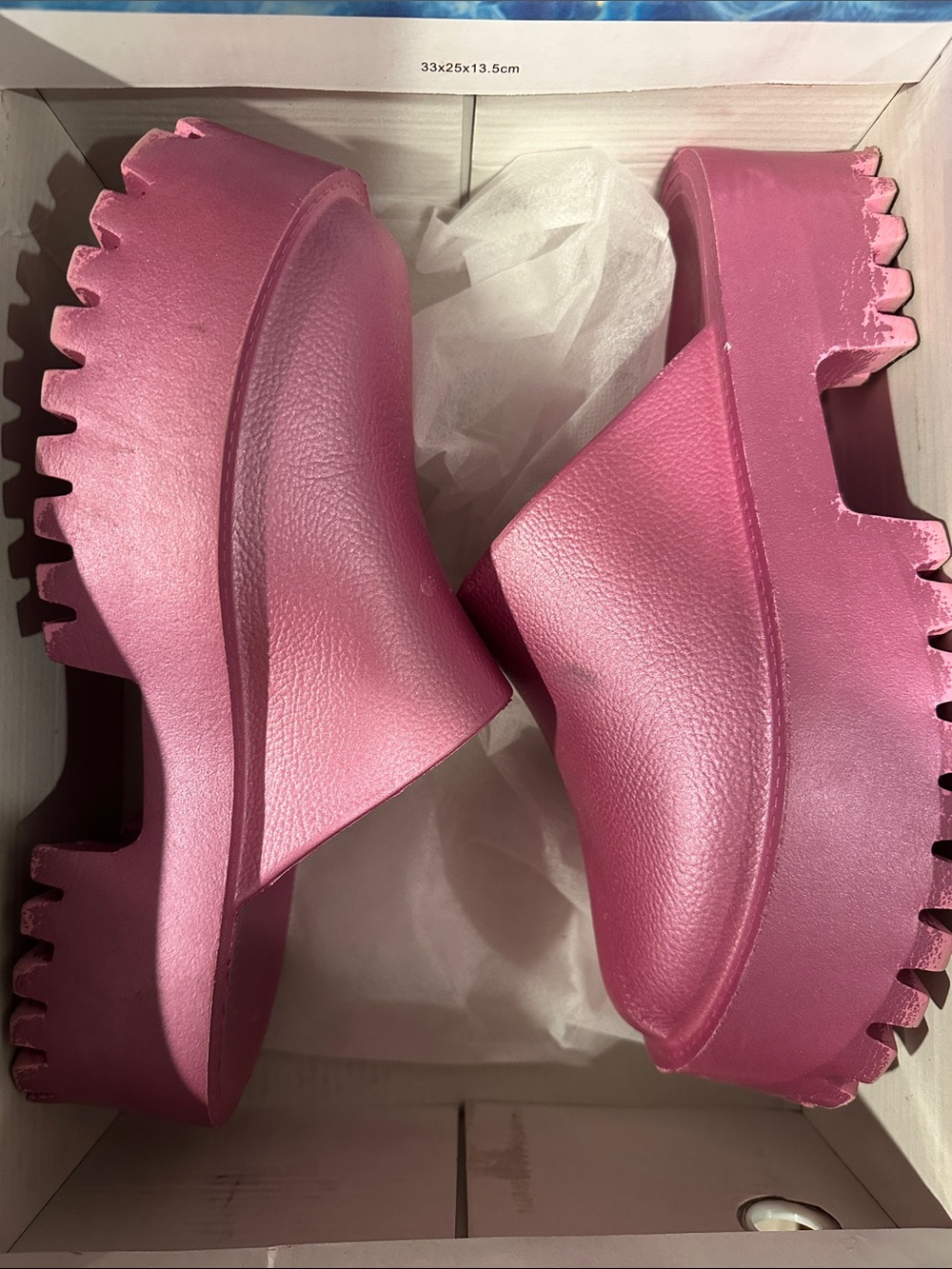 Free People Hot Pink Platform Clog Slides